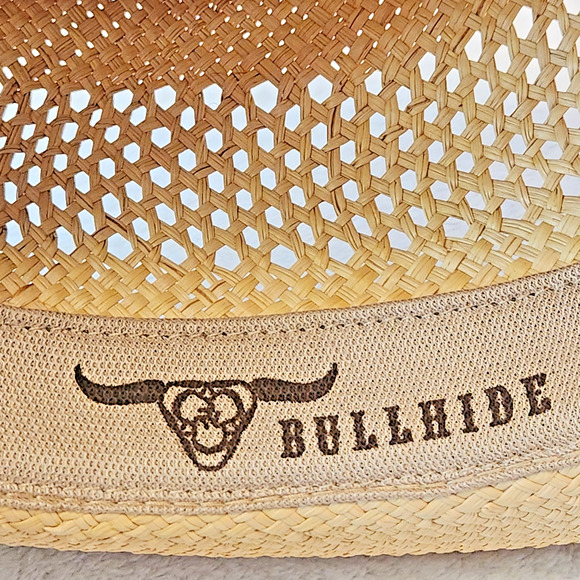 BULLHIDE "Lucky Strike" Panama Straw Raffia Cowboy Hat Shapeable Rhinestones XL - Picture 13 of 13